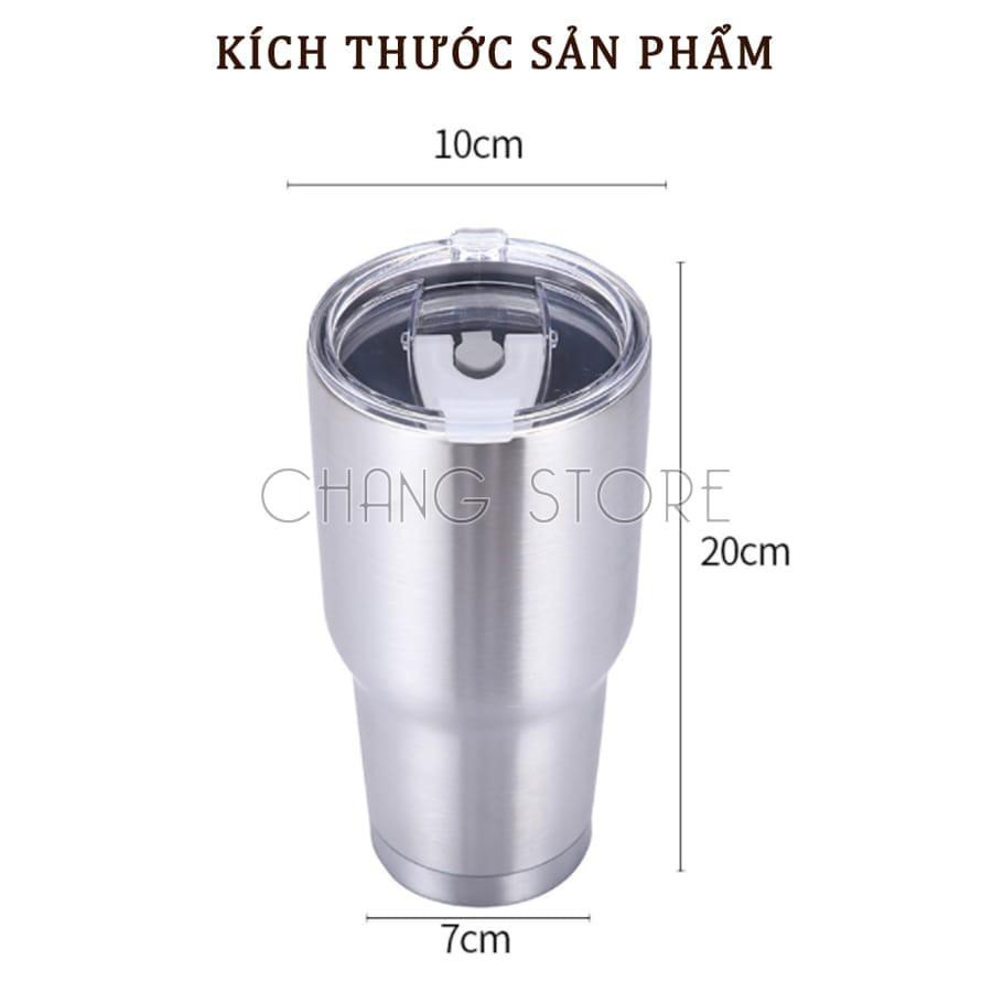 Ly Giữ Nhiệt Thái Lan 900ml Chống Trào, Bình Giữ Nhiệt Chống Va Đập + Túi Đựng Và Bộ Ống Hút ( Màu Bạc Ngẫu Nhiên )