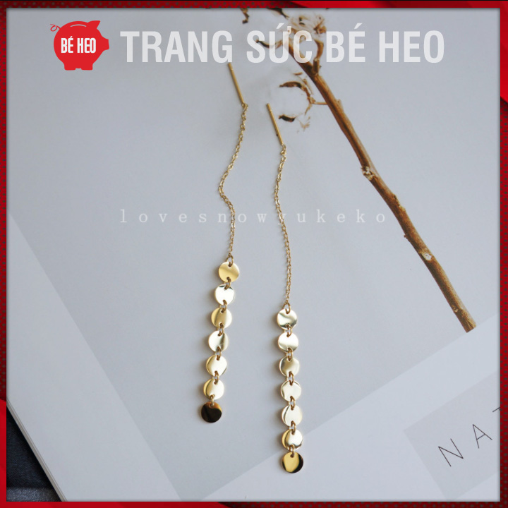 Bông tai titan dài model không đen- Trang sức Bé Heo BHBT474