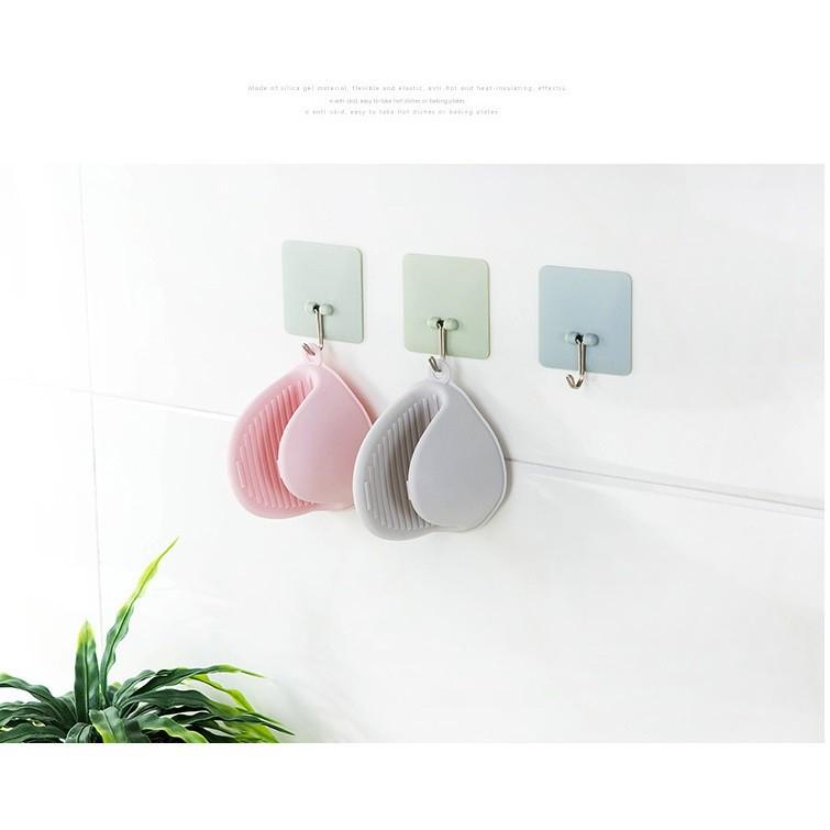 Set 2 miếng nhấc nồi Lót tay nhấc nồi cao silicon cách nhiệt chịu nóng nhiều màu