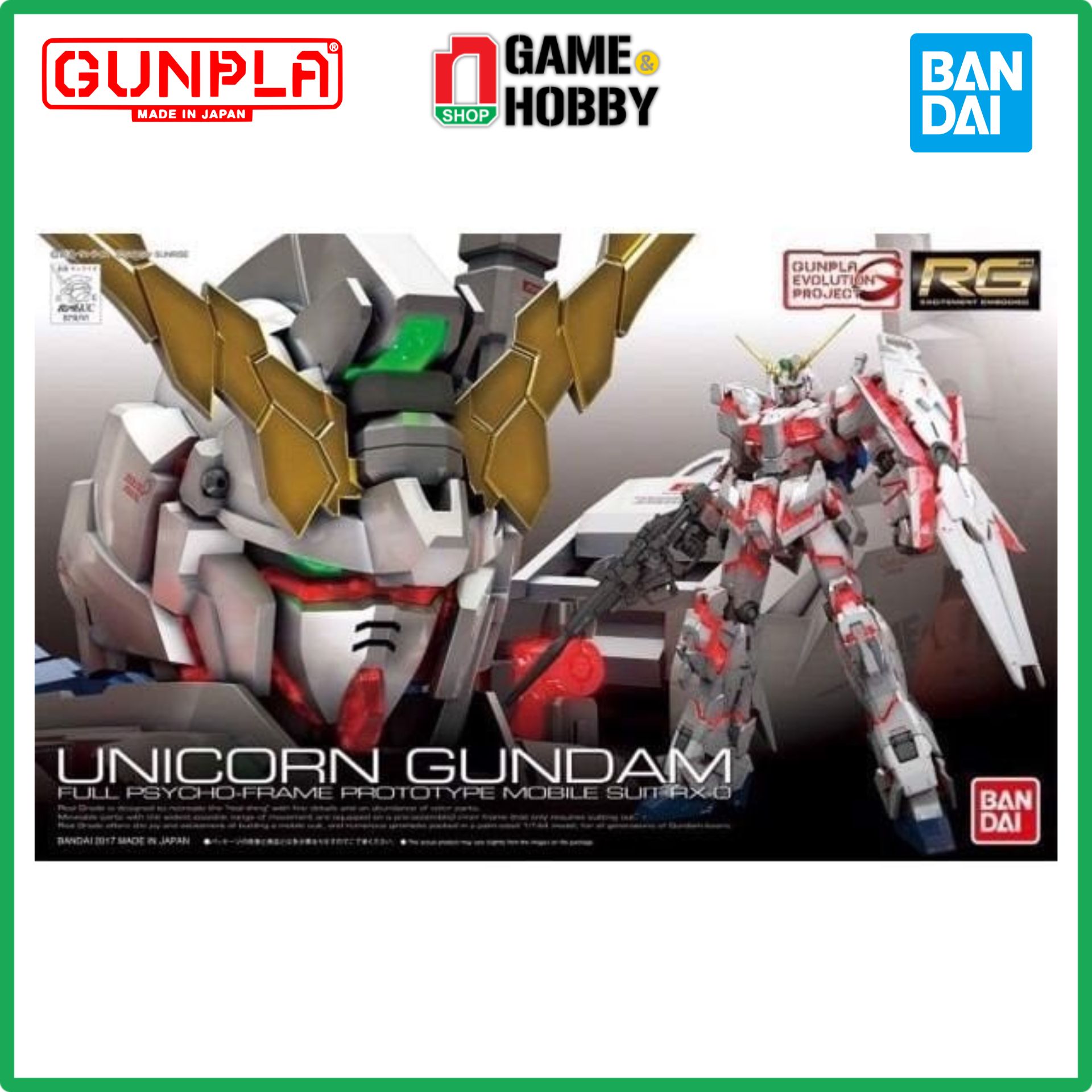 Mô Hình Lắp Ráp UNICORN GUNDAM (RG - 1/144) - MÔ HÌNH LẮP RÁP GUNPLA CHÍNH HÃNG BANDAI