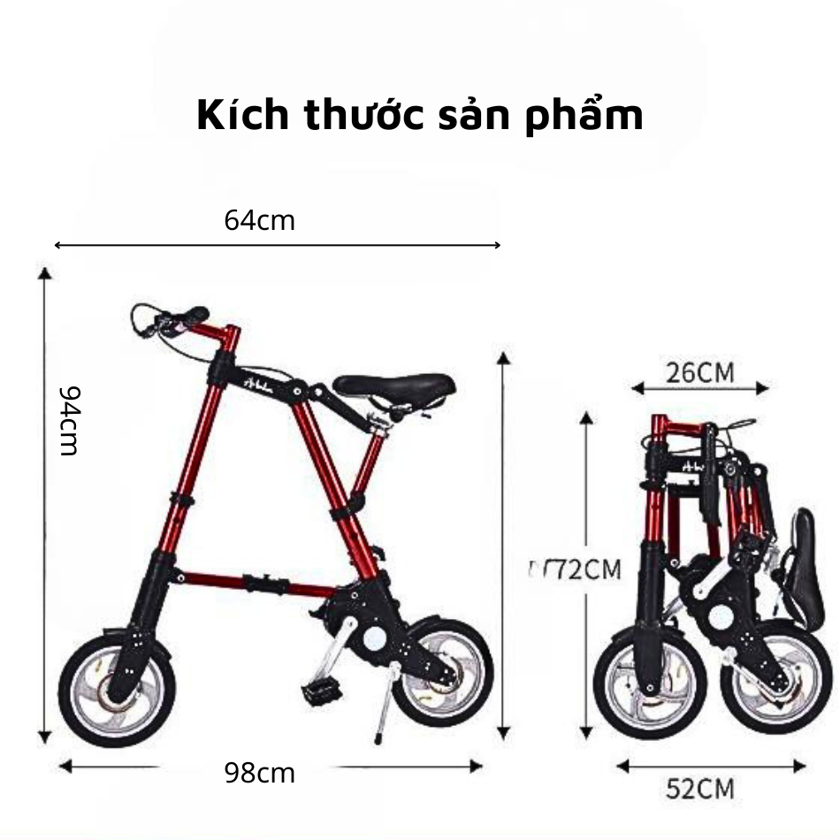 Xe Đạp Gấp A-Bike Dáng Thể Thao Thời Thượng, Xe Đạp Gấp Gọn Người Lớn Leo Núi Dạo Phố Dã Ngoại, Xe Đạp Xếp Gọn Bỏ Cốp Xe