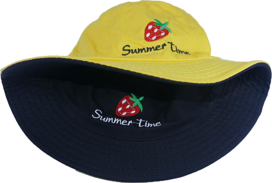 Nón bucket nam nữ thời trang đội được 2 mặt độc đáo Summer Time hình quả dâu tây đẹp mắt