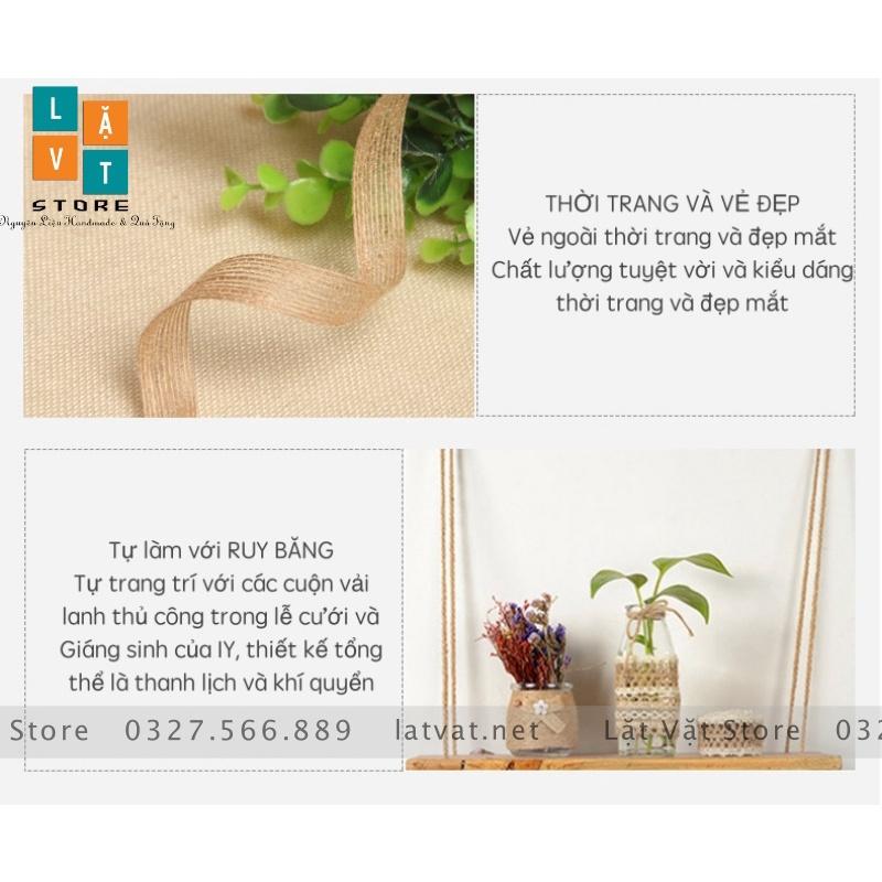 Ruy băng DIY lụa ephedra sáng tạo từ cây gai dầu trang trí, handmade, tiệc cưới, Giáng sinh- ribbon Decor