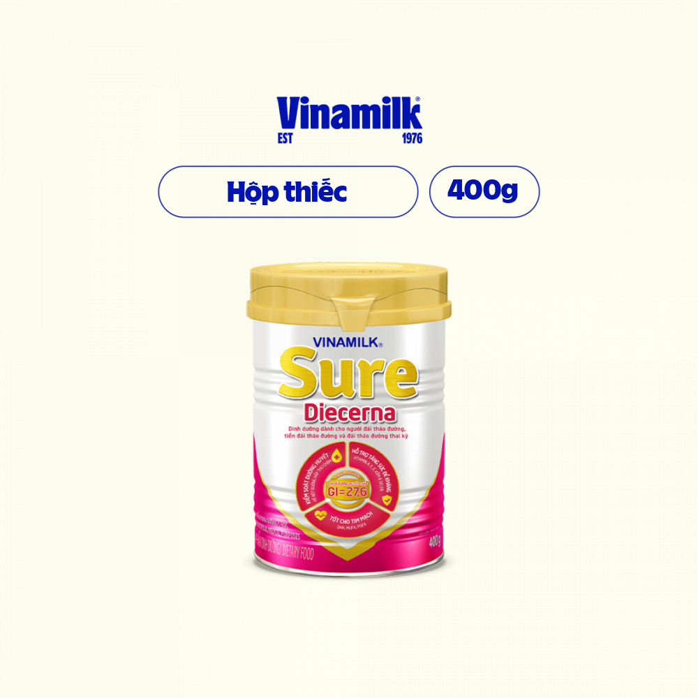 Sữa bột Vinamilk Sure Diecerna - Hộp thiếc 400g
