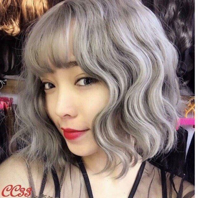 Tóc giả nguyên đầu xù ️ ️ nguyên đầu vic xù cam kèm ảnh thật