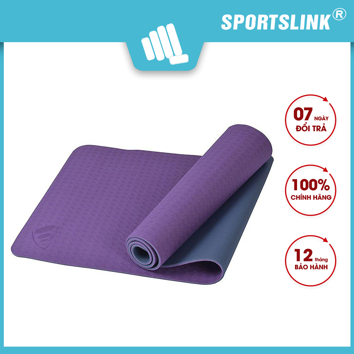 Thảm tập yoga Sportslink Pro-Care TPE 2 lớp 6mm