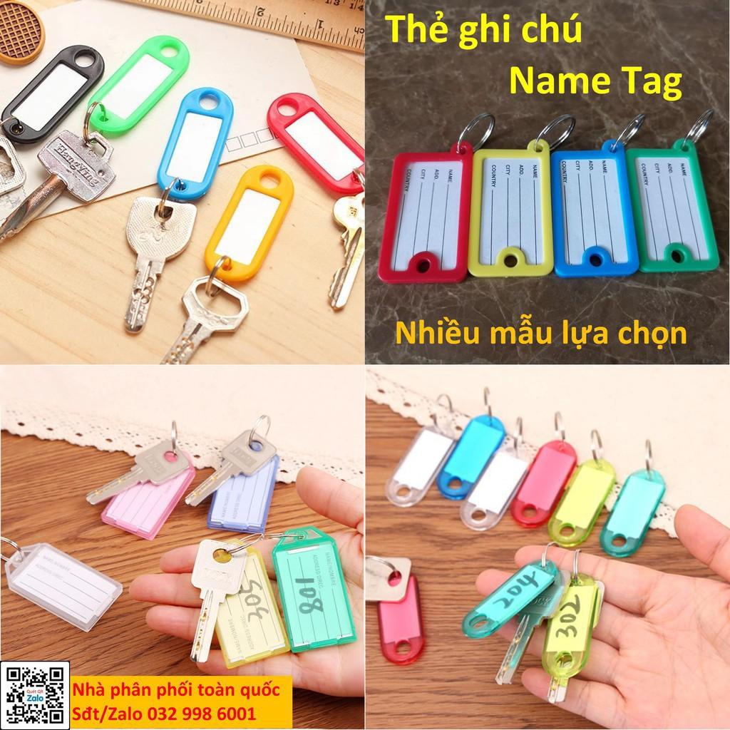 Thẻ ghi chú (name tag) ghi thông tin hành lý, đánh dấu chìa khóa