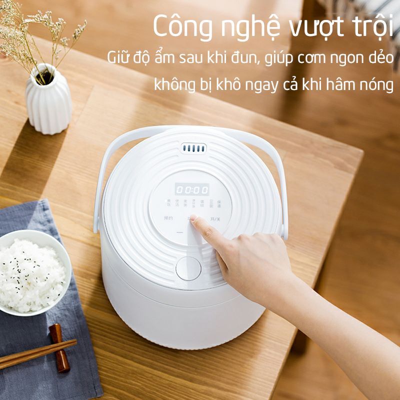 Nồi Cơm Điện Tử Dung Tích 2l Công Suất 400W Có Chế Độ Hẹn Giờ