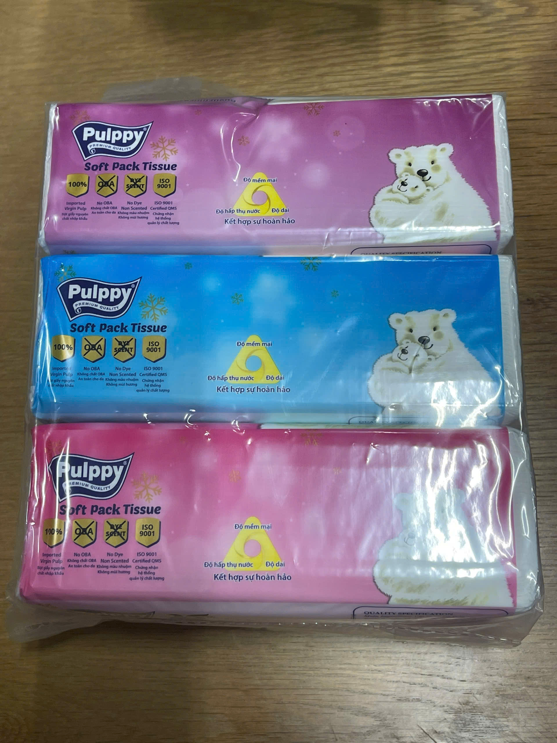 Khăn Giấy Rút Pulppy Polar Bear Bịch Khăn Giấy 180 Tờ 2 Lớp