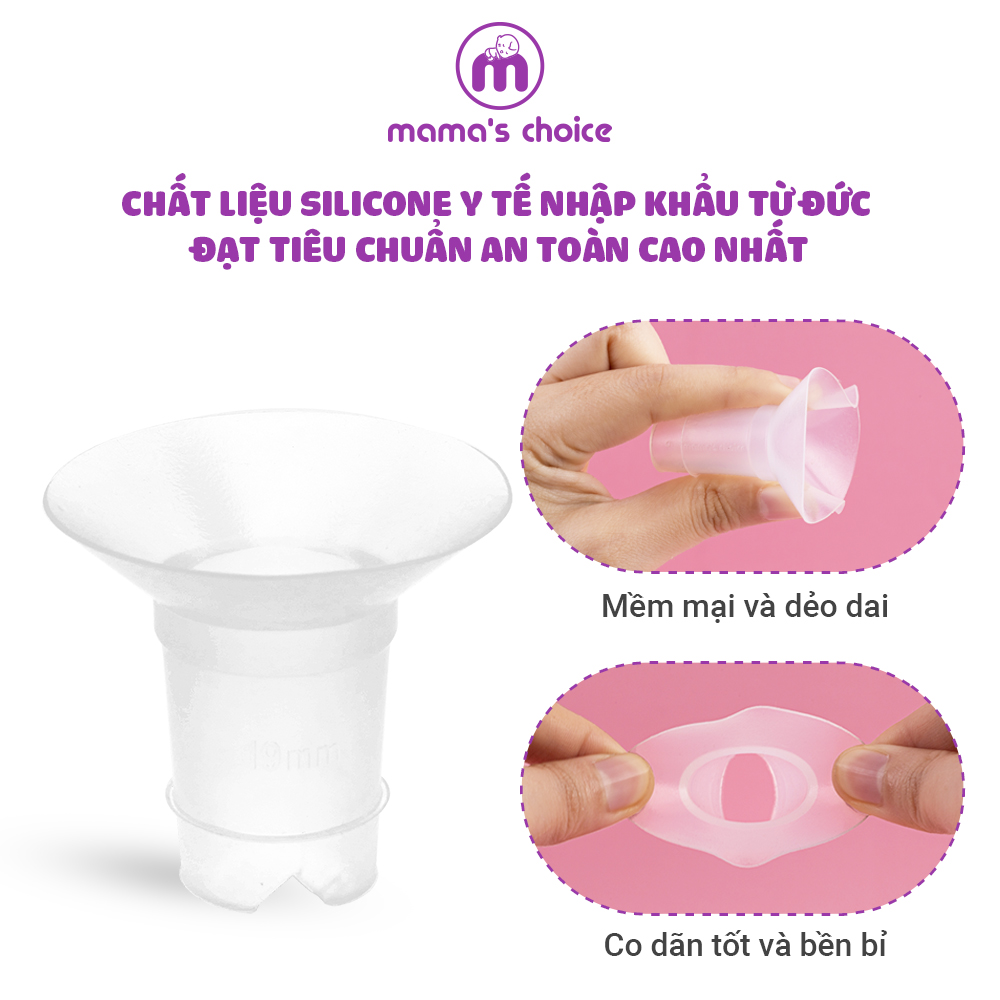 Trợ Phễu Silicone Mama's Choice NewFit, Đệm Hạ Size Phễu Size 15-17-19-21mm, Hút Sữa Hiệu Quả và Êm Ái - 2 Cái GIÁ TỐT