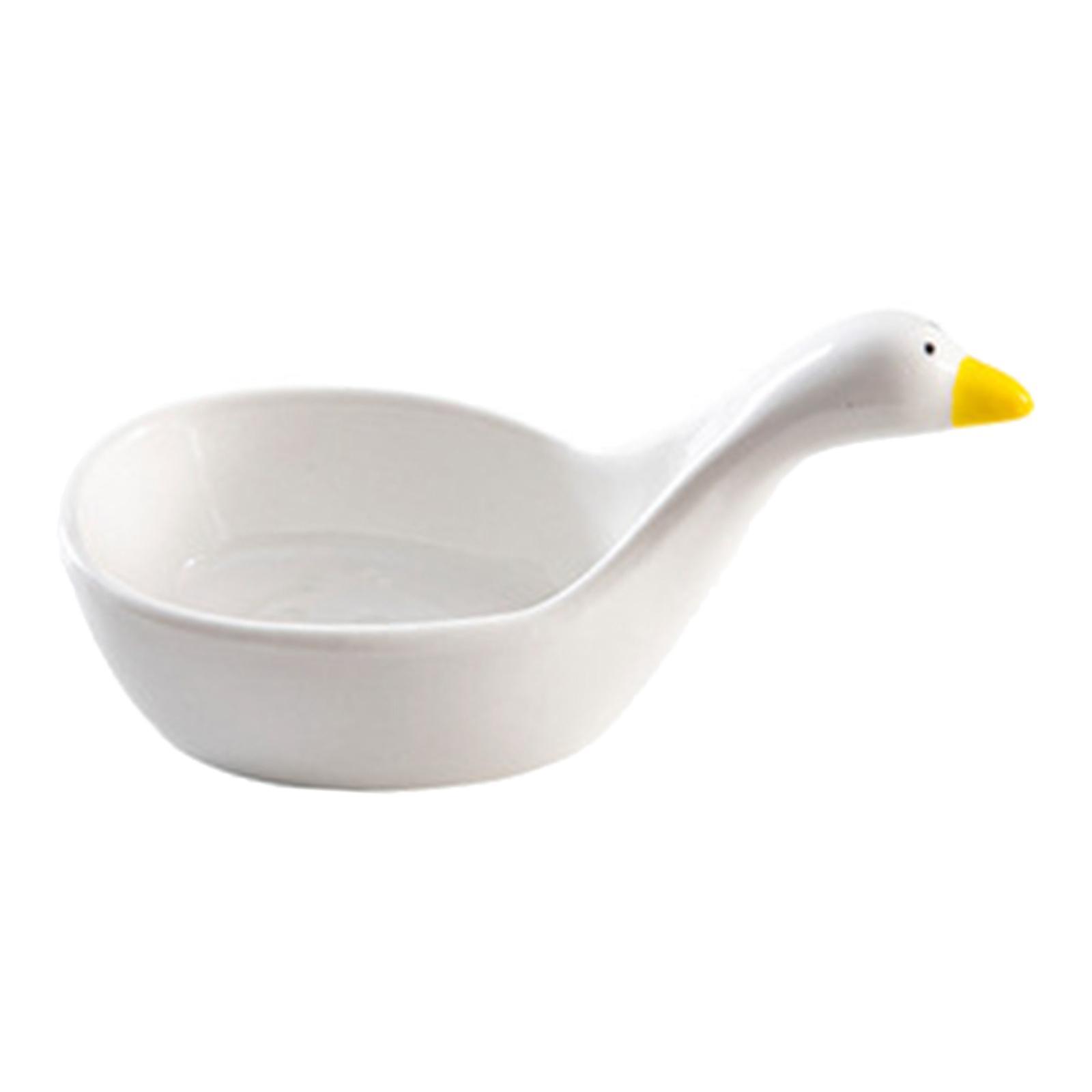 Cartoon Swan Soy Sauce Dipping Bowls Portable Ceramic for Restaurant Picnic
