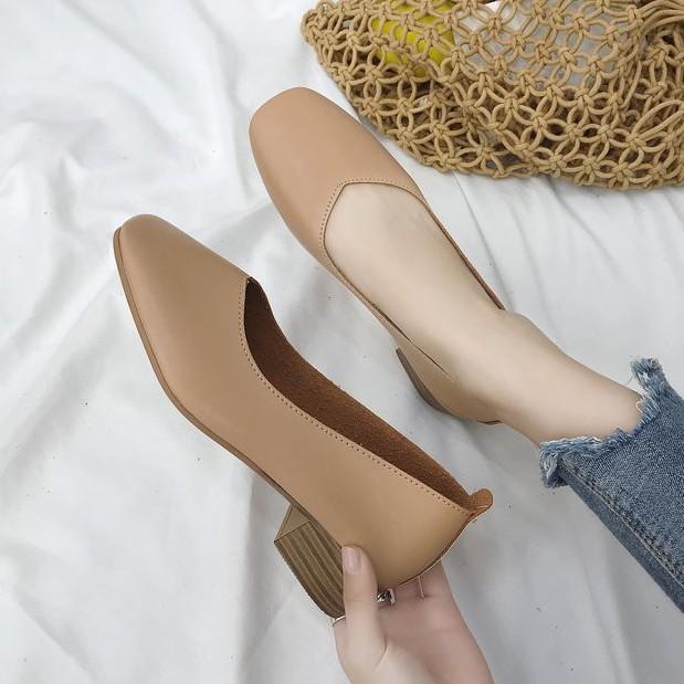 Xăng đan cao gót nữ đế tròn phong cách hàn quốc |