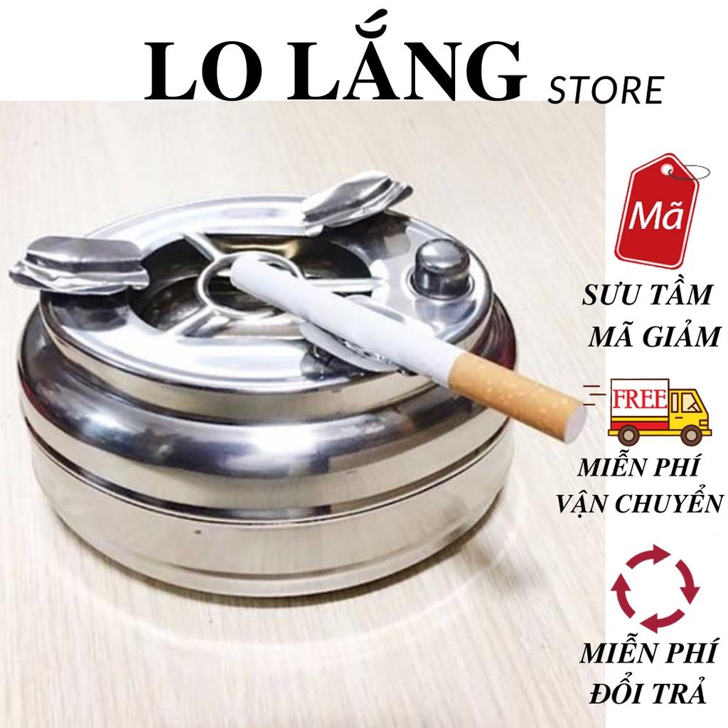 Gạt tàn thuốc nút bấm inox loại lớn cao cấp