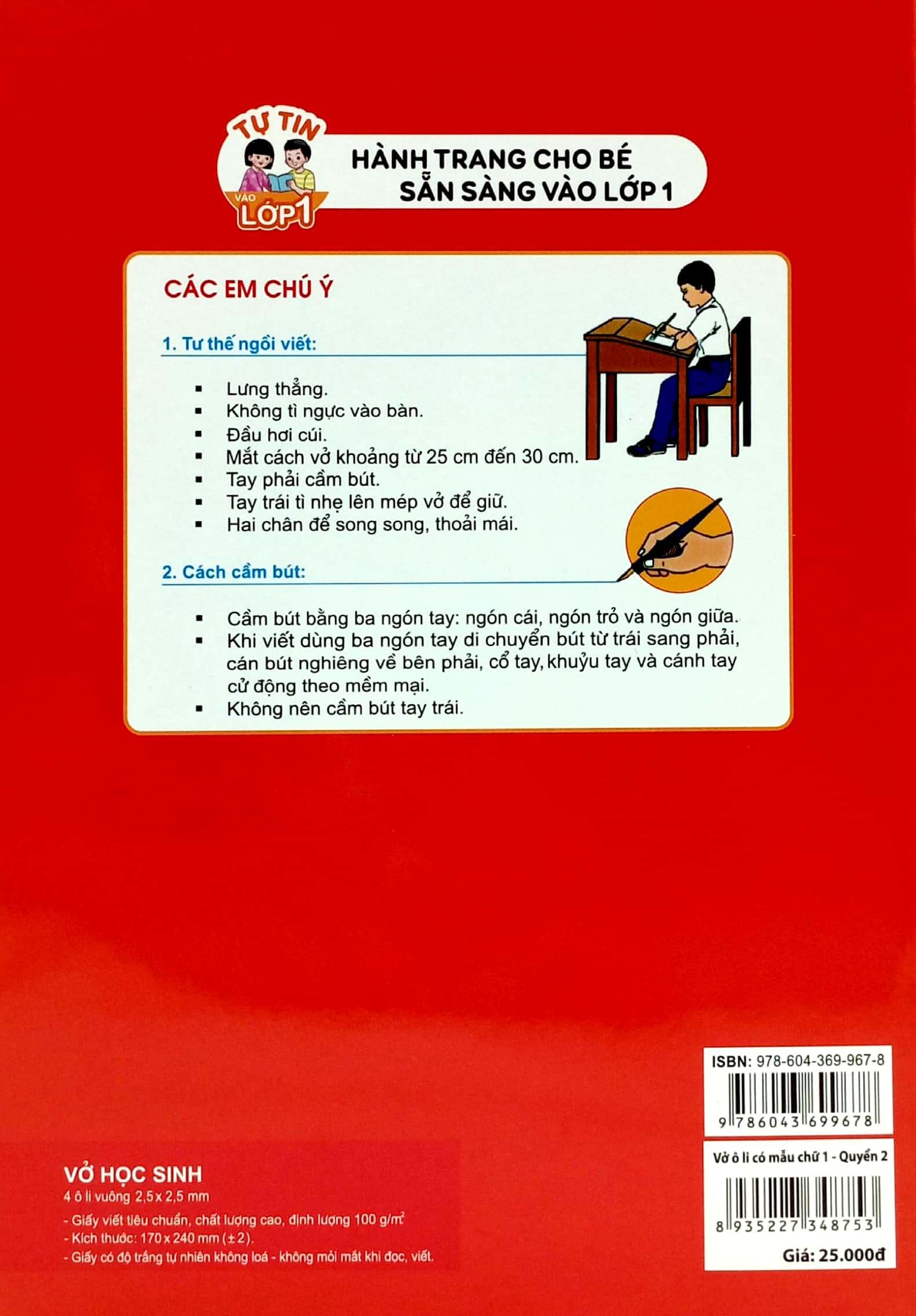 Tự Tin Vào Lớp 1 - Vở Ô Li Có Mẫu Chữ Lớp 1 - Quyển 2