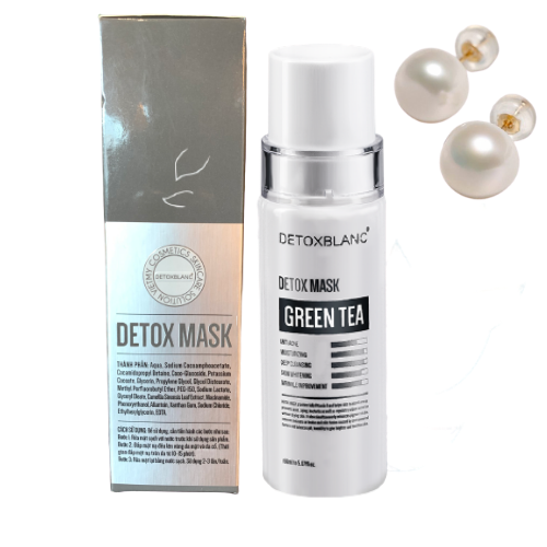 Mặt Nạ Thải Độc Trắng Da Ngừa Mụn Nám Detox BlanC: Detox Mask (mẫu mới) + tặng kèm hoa tai ngọc trai cực xinh