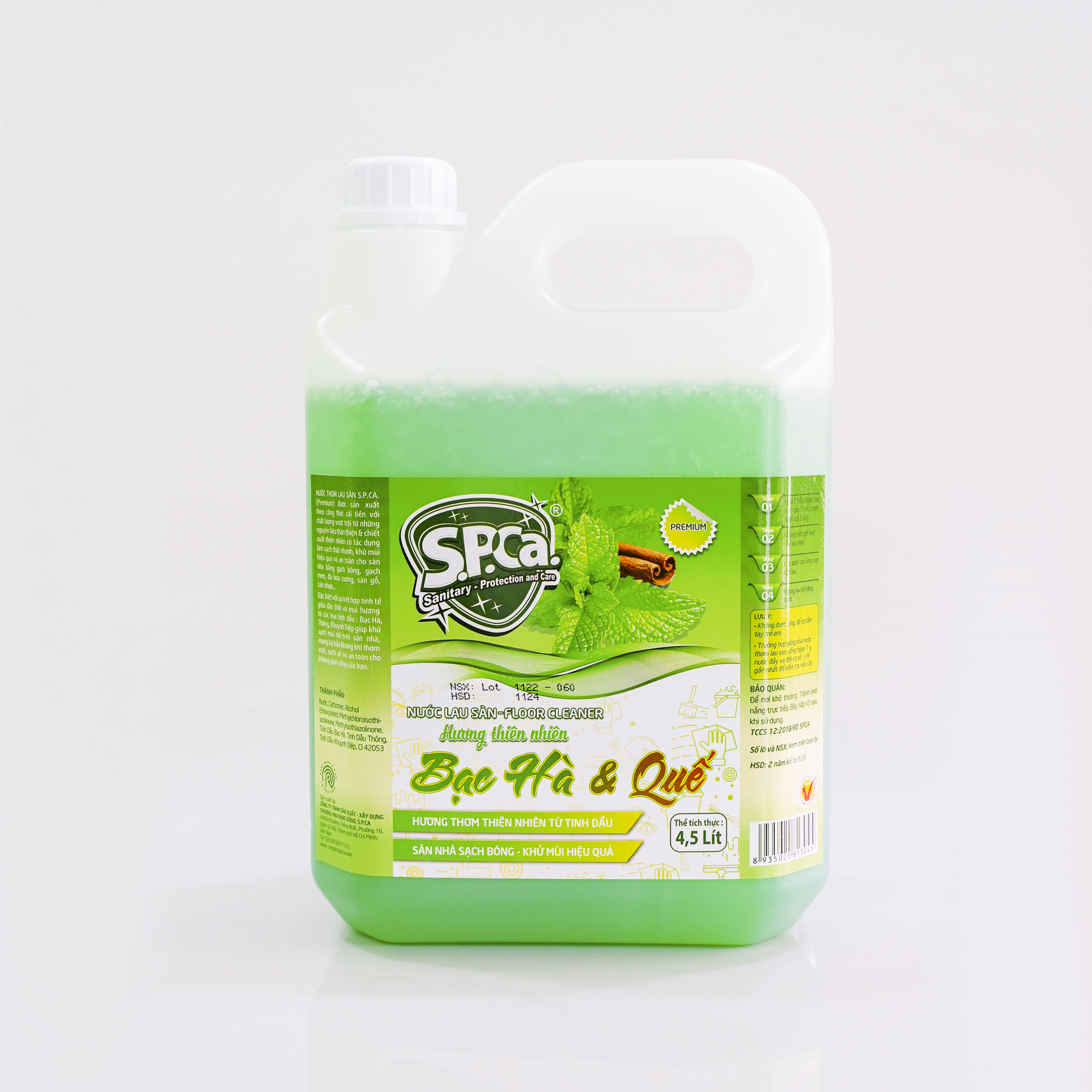 Nước Lau Sàn S.P.Ca 4.5 Lít -  Hương Bạc Hà & Quế