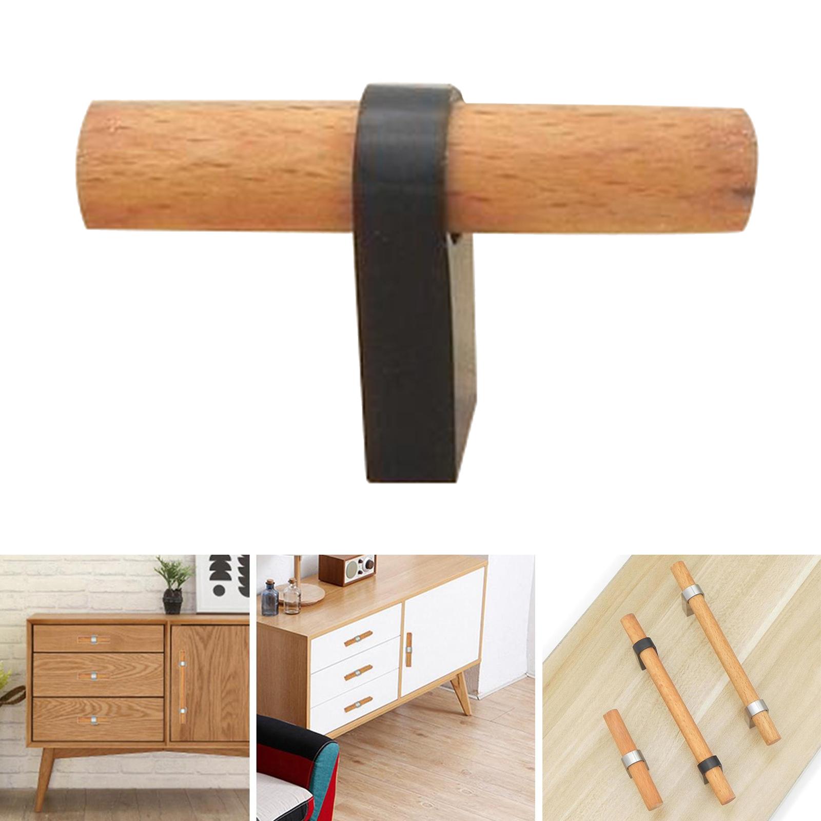 Solid Wood Handles Furniture Wardrobe Cabinet Door Modern Minimalist Handles Drawer Dresser Knobs Furniture Hardware Pulls