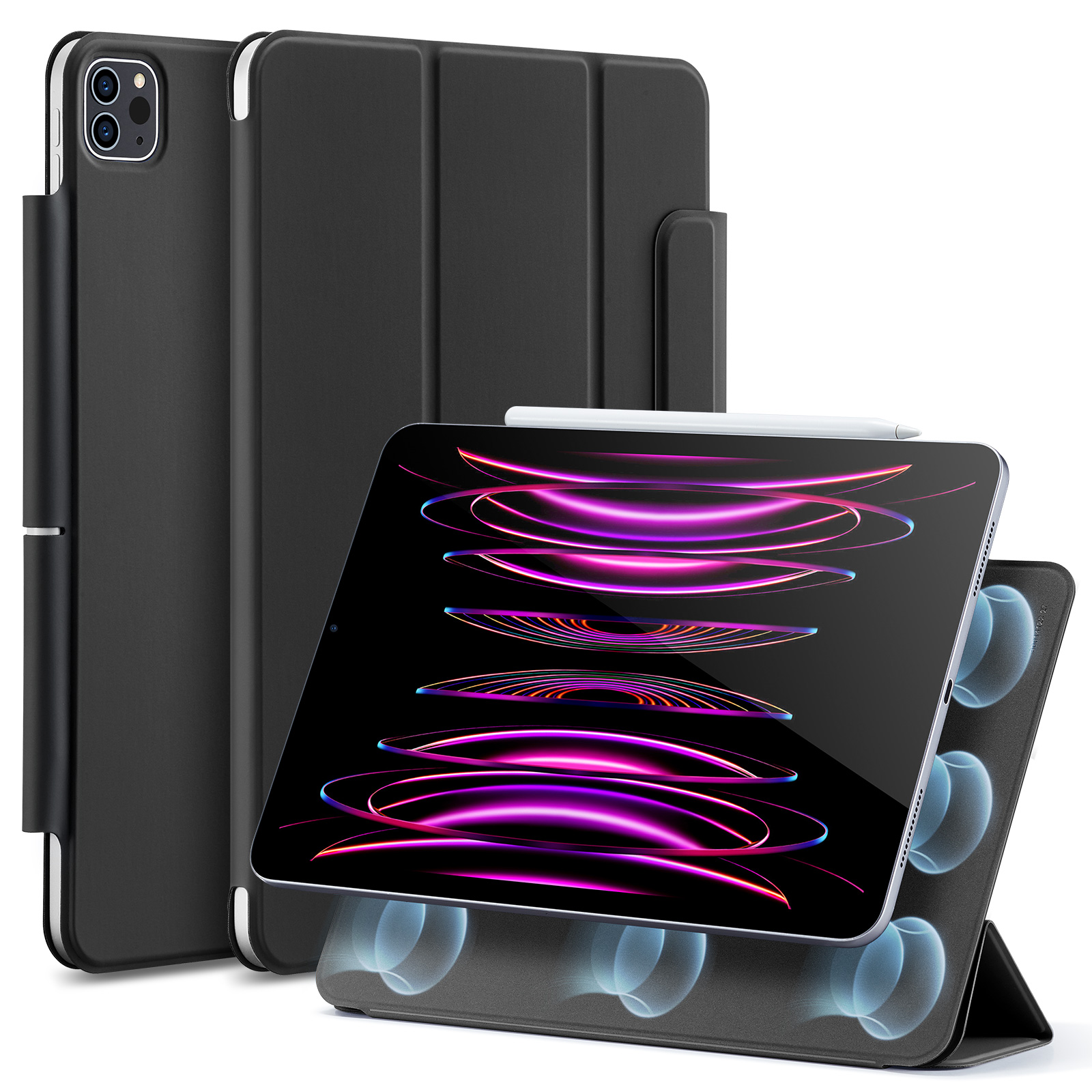 Bao Da dành cho iPad Pro 12.9 inch 2022 ESR Rebound Magnetic Case – Hàng Chính Hãng – Đen