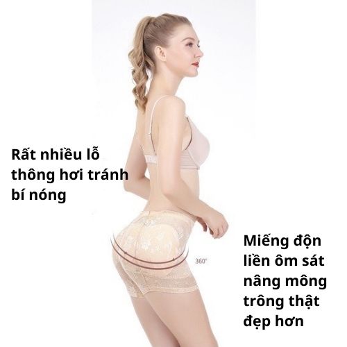 Quần Lót Độn Mông Hông Thông Hơi Siêu Thoáng Mát Mềm Mại 2IN1 Sexy Quyễn Rũ