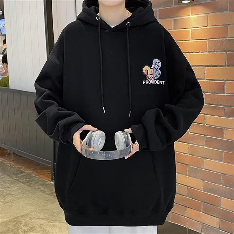 Áo Khoác Hoodie Lót Nhung Tay Dài Dáng Rộng In Chữ Phong Cách Mỹ Thời Trang Thu Đông Cho Cặp Đôi Cỡ M-8XL