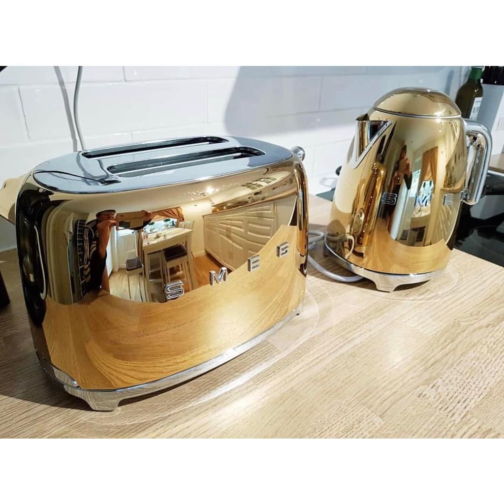 Ấm Siêu Tốc Màu Vàng/Bạc SMEG, Ấm Đun Nước, Chất Liệu Thép Không Gỉ, Dung Tích 1.7L, 2400W, Nhập Đức, BH 12 Tháng