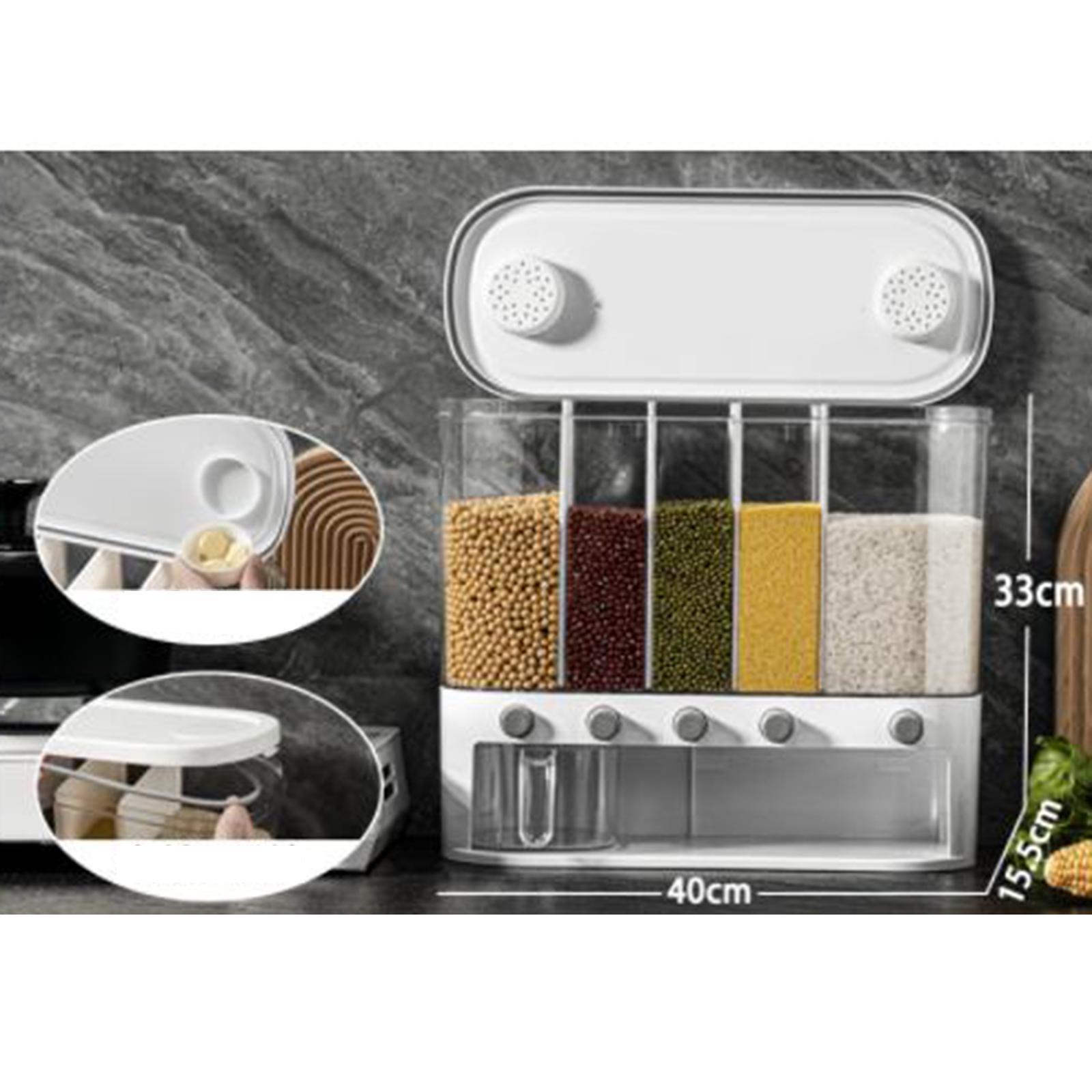 Grain Dispenser Cereal Dispenser Bucket Transparent Dry Food Dispenser for Home Soybean