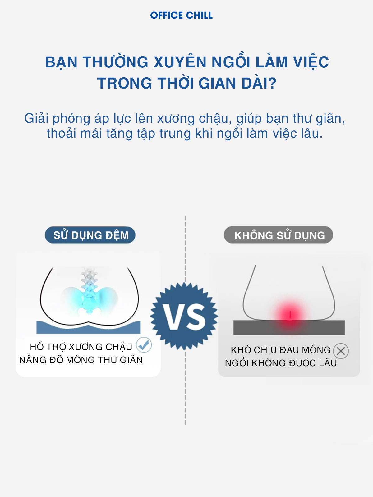 Đệm Lót Ngồi Ghế Gỗ OFFICE CHILL Nệm Lót Ngồi Ghế Văn Phòng Dưới Sàn Nhà Chất Liệu Cao Su Non