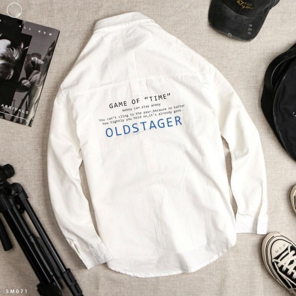 Áo sơ mi nam dài tay phối chữ trước sau trẻ trung, nam tính Mã A259 TOP FASHION SHOP
