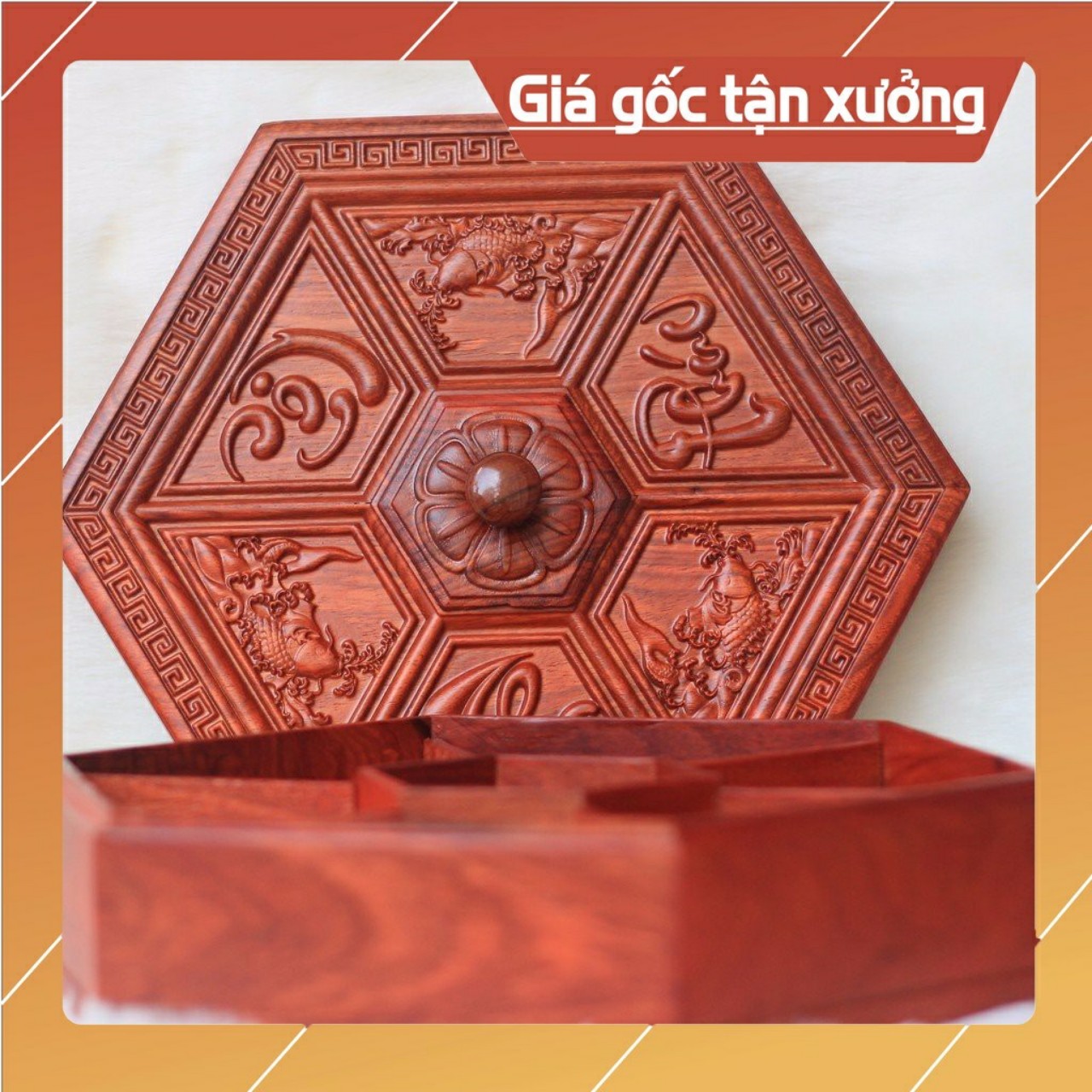 Khay mứt bánh kẹo gỗ Phúc Lộc Thọ