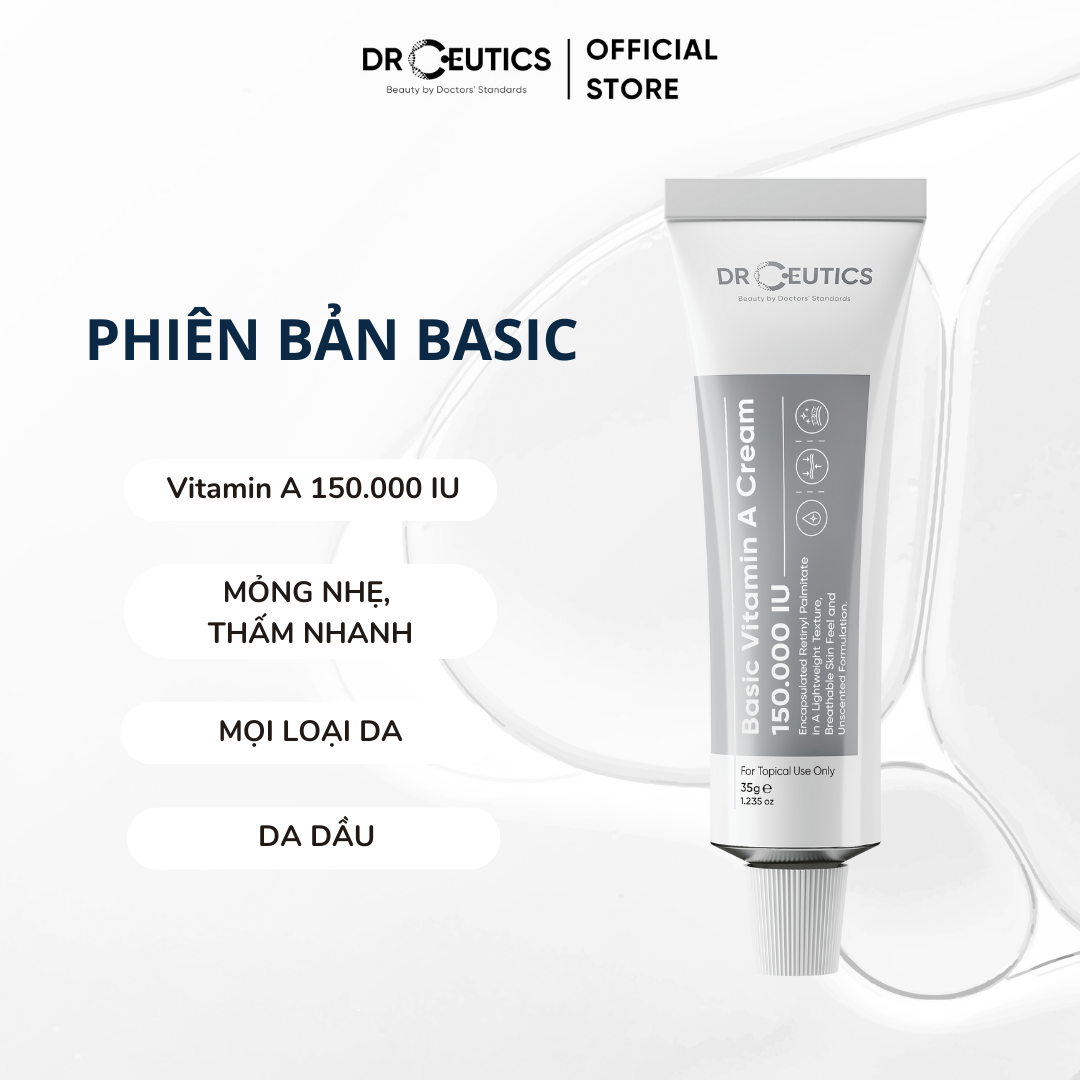 DRCEUTICS Kem Dưỡng Trẻ Hóa và Căng Mịn Da Basic Vitamin A Cream 150.000 IU