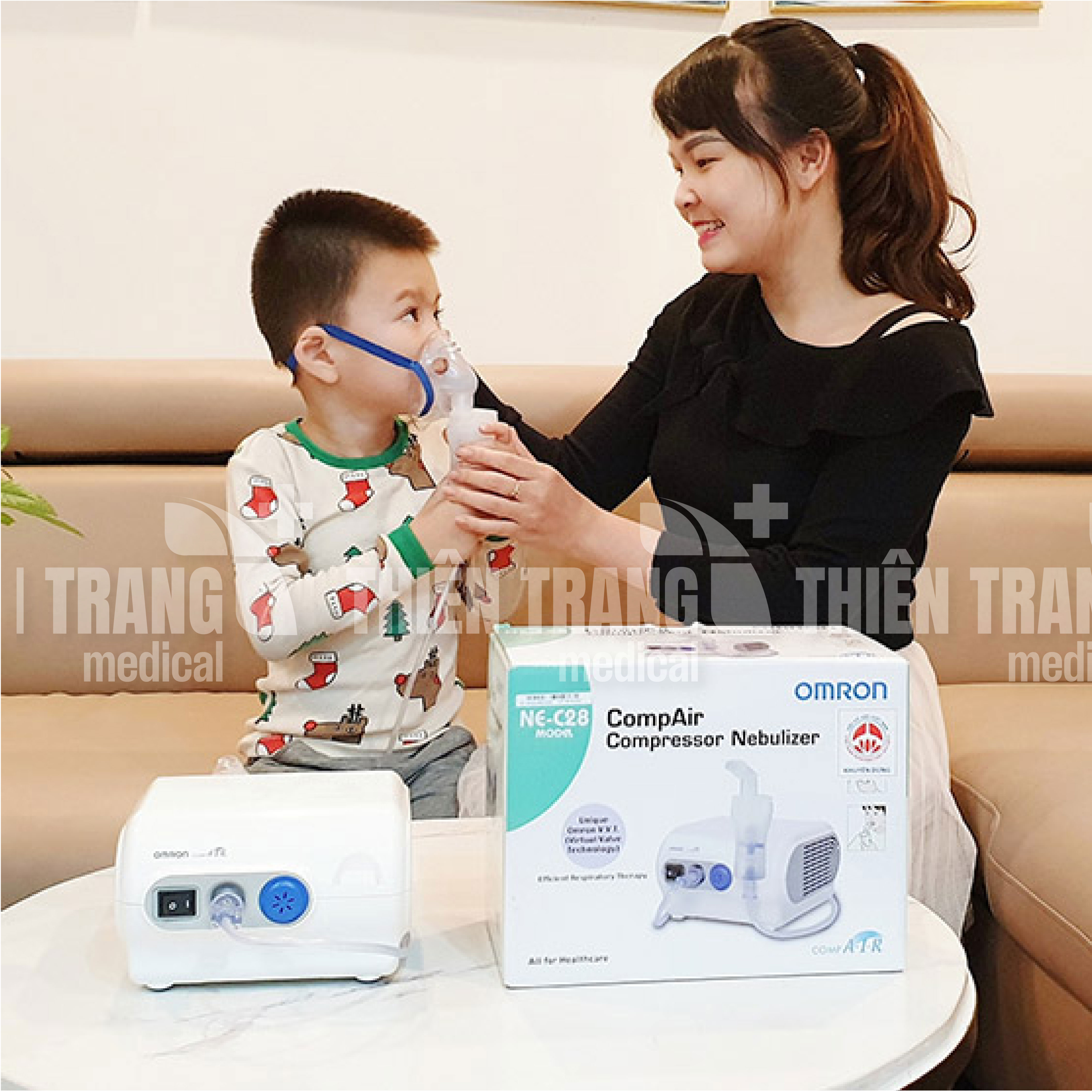 MÁY XÔNG KHÍ DUNG, MŨI HỌNG OMRON NE-C28 Thiên Trang Medical