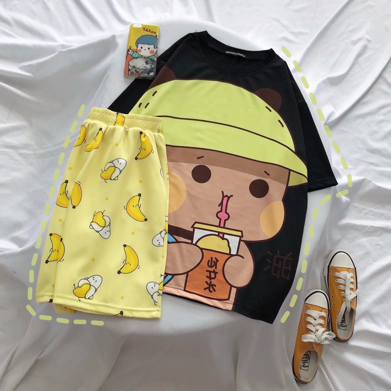 Quần Short Cartoon Unisex Trái Chuối - Quần Đùi Hoạt Hình Siêu Cute - MM