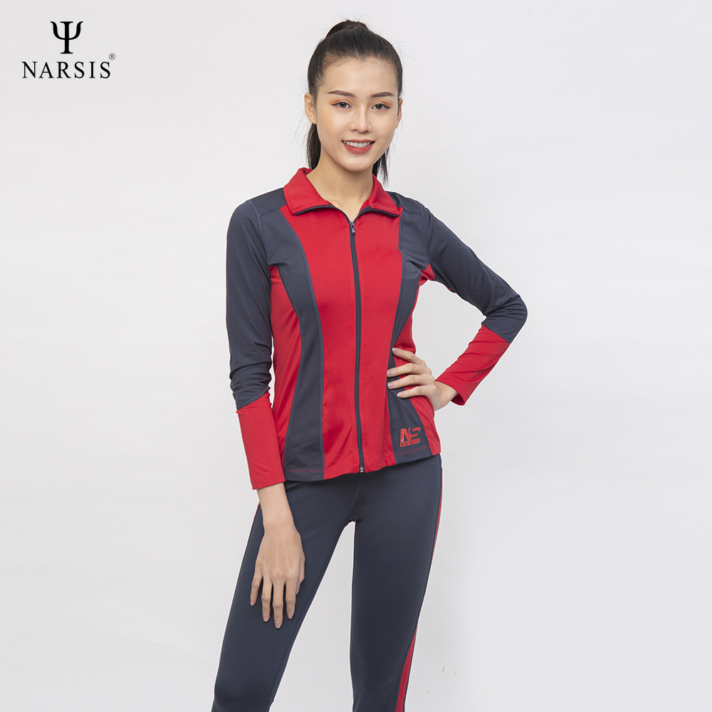 Bộ thu đông nữ Narsis M0026 màu đỏ ép ghi đậm