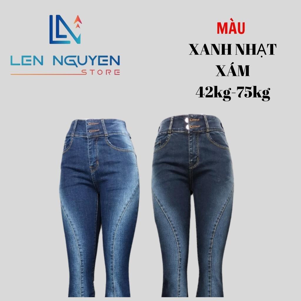 Quần jean nữ, loe, lưng cao, quần bò nữ dáng ôm, quần rin nữ có big size, cho 42kg đến 75kg,