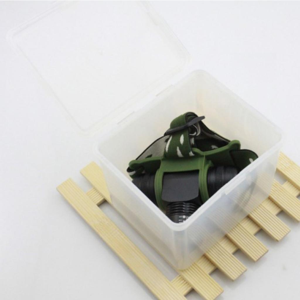 2pcs Plastic Storage Box Organizer Case For 18650 Lithium Battery & Headlamp