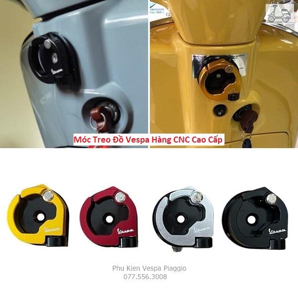 Móc Treo Vespa CNC Nhôm Đủ Màu Có Logo Vespa