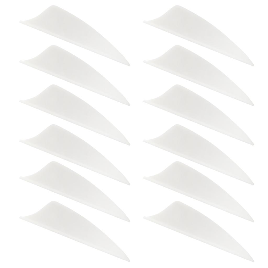 Archery Recurve Bow Hunting Arrow Fletching 1.75 in 12 Pieces White
