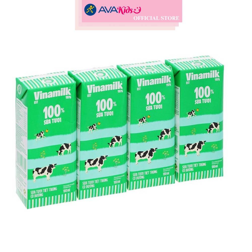 Thùng 48 hộp sữa tươi tiệt trùng Vinamilk có đường 180 ml (từ 1 tuổi)