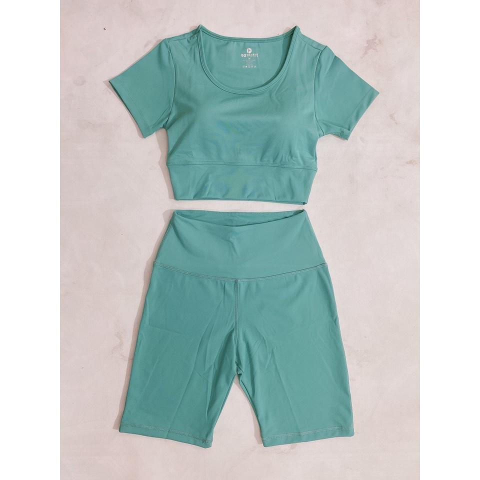 Set croptop đùi cạp bằng kèm mút tập gym yoga aerobic nữ chất thun lạnh 4 chiều co giãn(Bộ croptop đùi cạp bằng)-Ng02