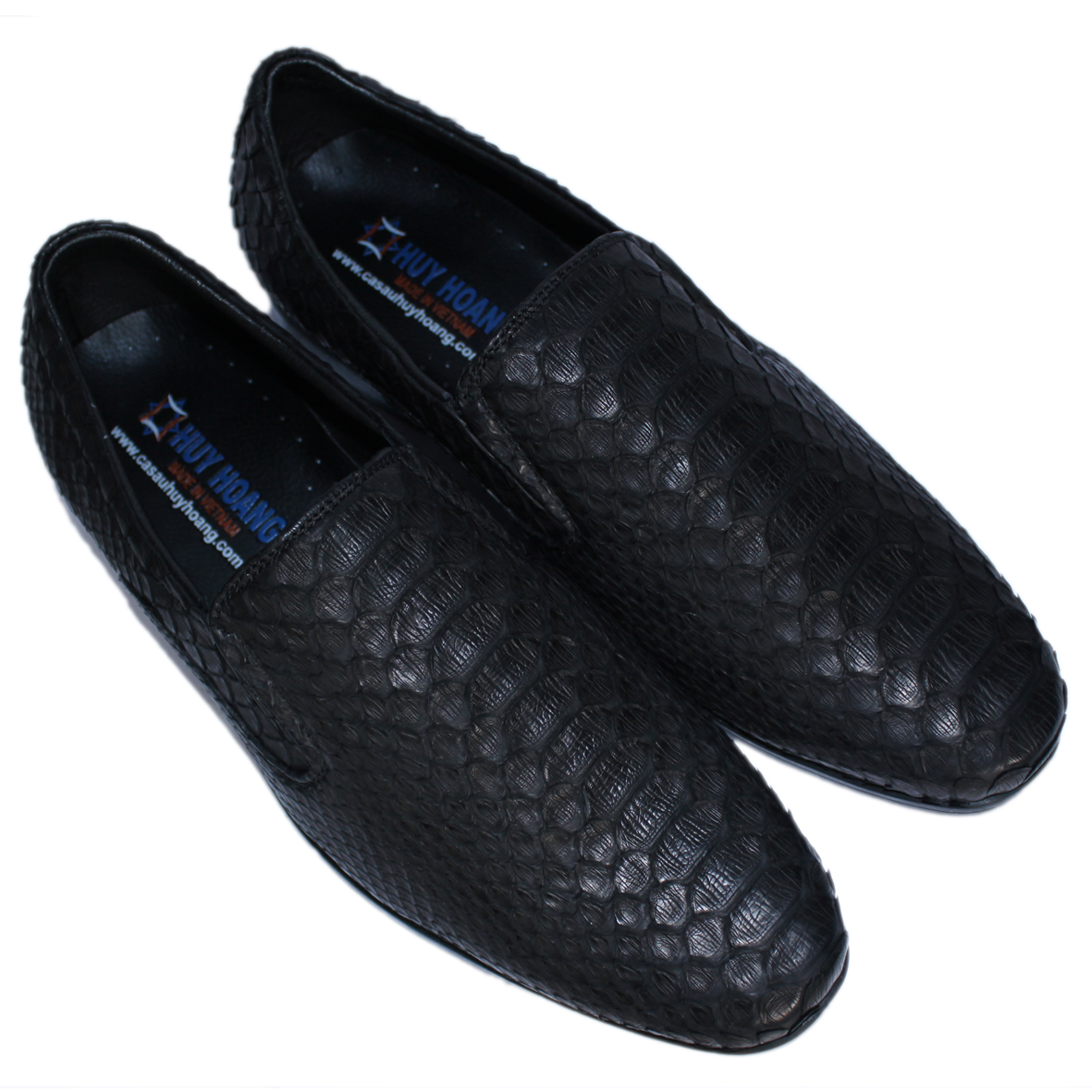 Giày nam da trăn Huy Hoàng màu da nguyên thủy, đen HC7303-07-09-10