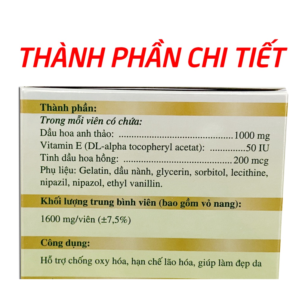 Combo 2 Chai Beauty hoa anh thảo ROXTECH giúp đẹp da -  chống lão hóa - 30 viên - Hạn chế sạm da, nám da, giúp làm đẹp da