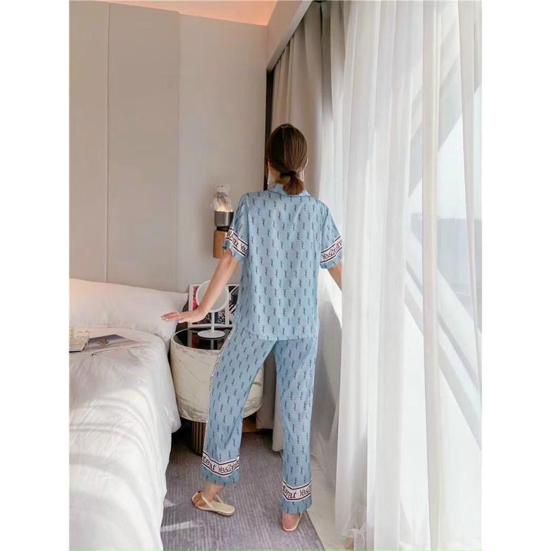 BỘ PIJAMA CỘC TAY QUẦN DÀI CHỮ L V SIÊU XINH