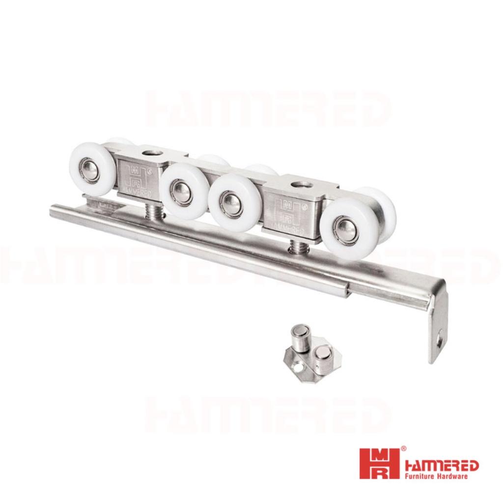 Bánh xe treo cửa lùa nhôm 4 bánh tím và 8 bánh tím HAMMERED