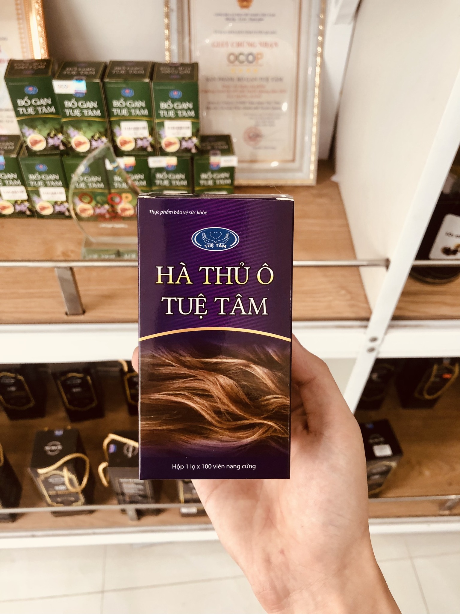 Hà Thủ Ô Tuệ Tâm hộp 100 viên nang - Thực phẩm bảo vệ sức khỏe cao cấp từ nhà máy dược phẩm đạt chuẩn GMP