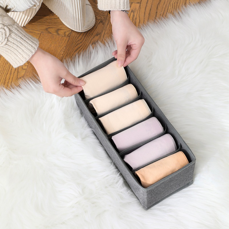 Hộp Vải Đựng Đồ Lót, Tất Vớ, Nón, Đồ Nhỏ, Hộp Đựng Chia Ngăn Đa Năng
