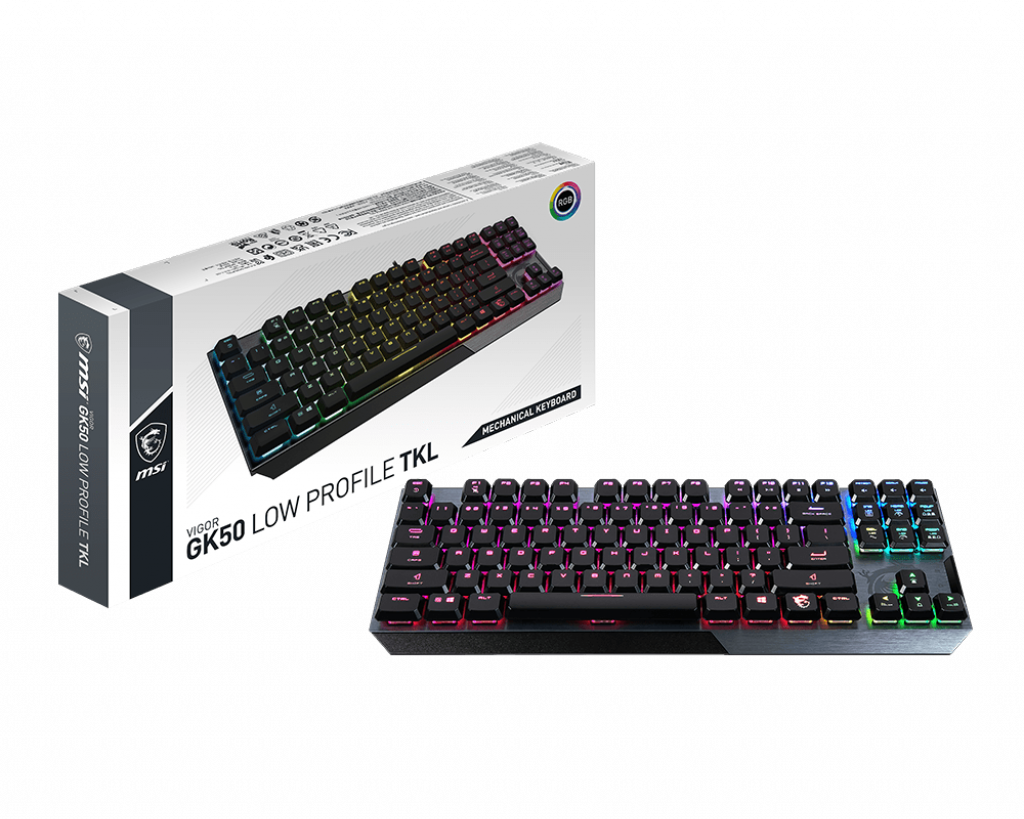 Bàn phím cơ gaming MSI Vigor GK50 TKL Kailh Low Profile Switch (màu đen) Hàng chính hãng