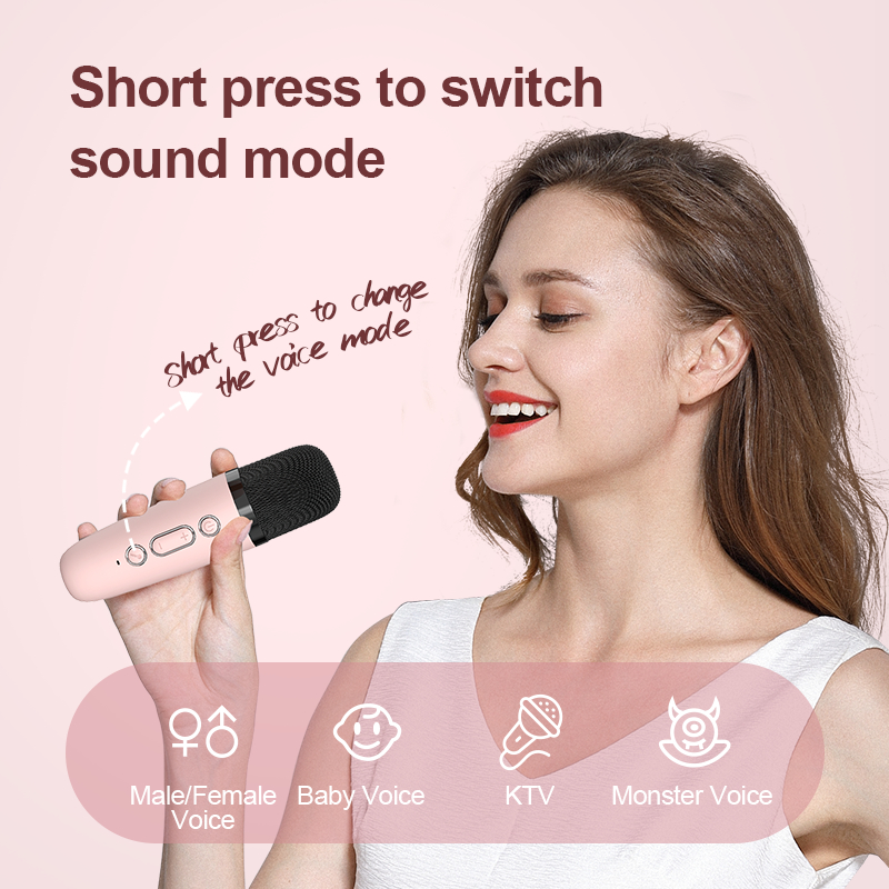 Bộ Loa bluetooth mini karaoke kèm mic KOLEAD P2 Không dây Bass cực mạnh, hỗ trợ kết nối thẻ nhớ, jack 3.5mm - Hàng chính hãng