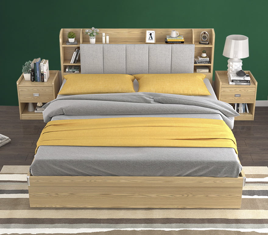 Giường ngủ gia đình cao cấp làm bằng gỗ MDF