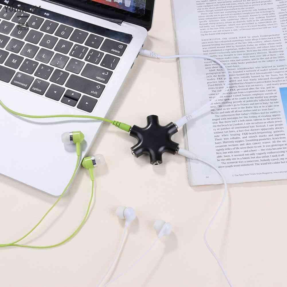 Dây Cáp Âm Thanh 3.5mm Chia 1 Đầu Đực Sang 5 Đầu Cái Tiện Dụng