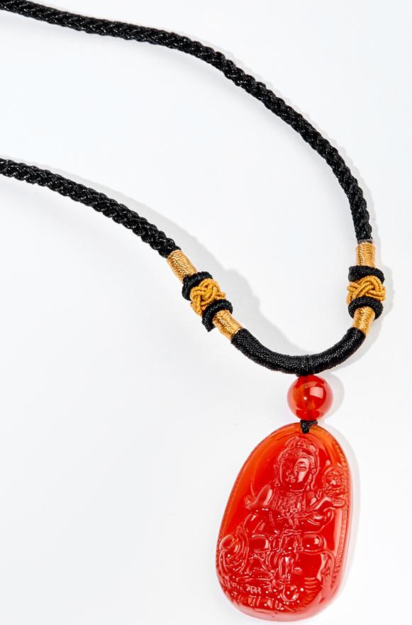 Mặt Dây Chuyền Phổ Hiền Bồ Tát Đá Mã Não Đỏ Ngọc Quý Gemstones